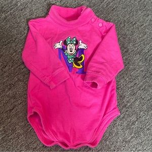 Vintage 80s 90s Baby Minnie Mouse Big Print Disney Store Long Sleeve  3 Months